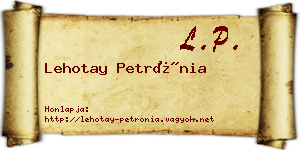 Lehotay Petrónia névjegykártya